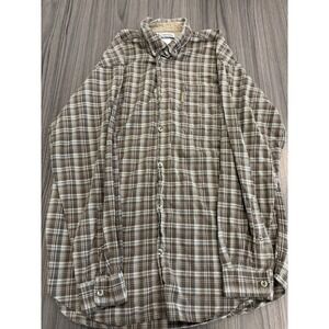Columbia Sportswear Brown Plaid Flannel Button Down‎ Shirt Men's Size Large